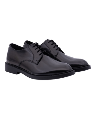SCARPE STRINGATE UOMO DERBY DOVER IN PELLE SPAZZOLATO - NERO
