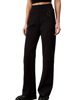 PANTALONI TUTA DONNA A ZAMPA - NERO