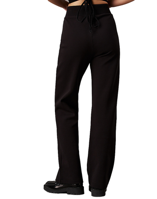 PANTALONI TUTA DONNA A ZAMPA - NERO