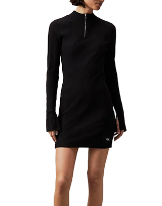 ABITO A COSTINE MANICA LUNGA CON MEZZA ZIP NERO
