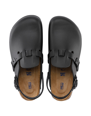 SABOT DONNA IN PELLE " KAY SL " NARROW-FIT NERO