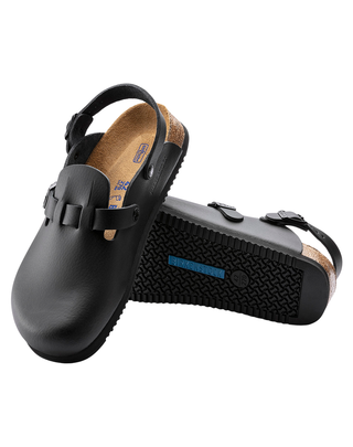 SABOT DONNA IN PELLE " KAY SL " NARROW-FIT NERO