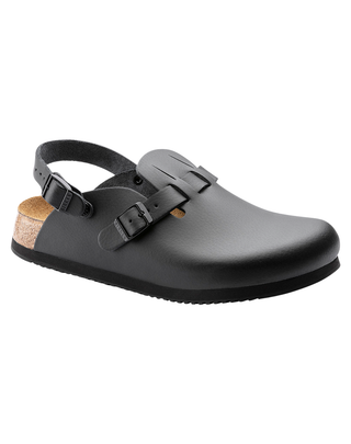 SABOT DONNA IN PELLE " KAY SL " NARROW-FIT NERO