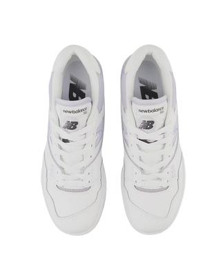 SNEAKERS DONNA IN PELLE " 550 " BIANCO/LILLA