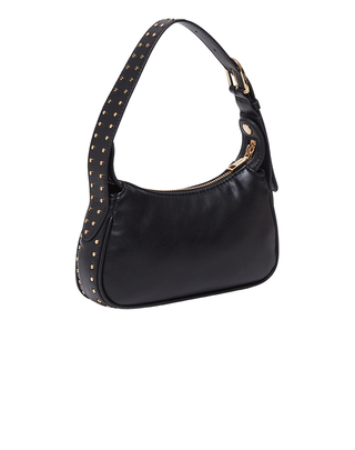 PICCOLA BORSA IN SIMIL PELLE CON BORCHIE - NERO