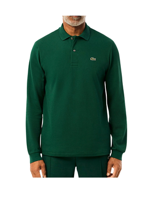 POLO UOMO " L.12.12" MANICA LUNGA IN PIQUE' DI COTONE - VERDE L1312 132 LACOSTE