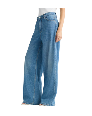 JEANS DONNA FLARE VITA ALTA CON RICAMO SU TASCA WA5445 78895 LIU JO