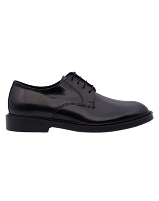 SCARPE STRINGATE UOMO DERBY DOVER IN PELLE SPAZZOLATO - NERO