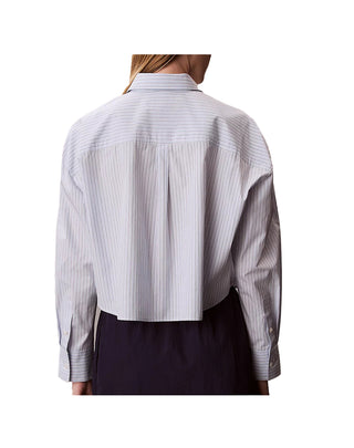 CAMICIA DA DONNA CROPPED A RIGHE - CELESTE LV047F105G C1O CALVIN KLEIN 