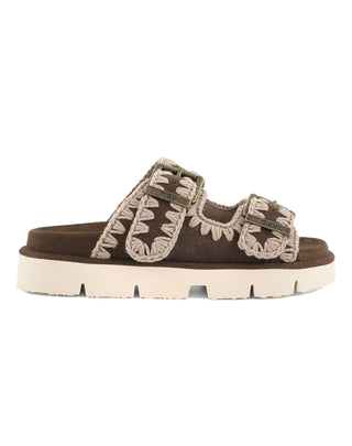 BIO SANDAL CON DOPPIA FIBBIA - DEEP BROWN 461005A DPBRO MOU 
