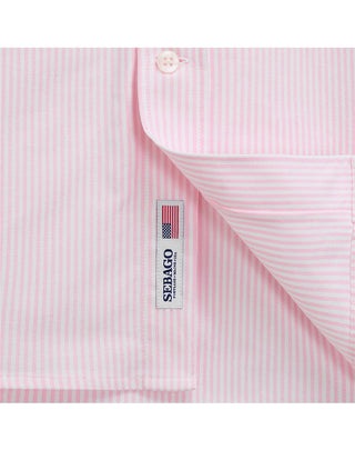 CAMICIA UOMO BUTTON DOWN "DOUBLING OX" - WARM PINK/WHITE 751271W A11 SEBAGO 