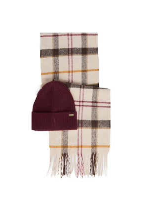 SET REGALO CAPPELLO E SCIARPA OLIVIA - LIGHT MUSTED TARTAN LGS0107 TN92 BARBOUR 