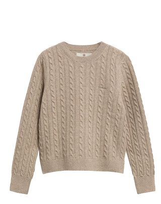 MAGLIONE DA DONNA " ASHDOWN " IN MISTO LANA COTONE - NOCCIOLA LKN1834 BE54 BARBOUR 