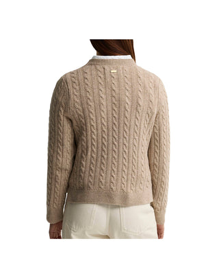 MAGLIONE DA DONNA " ASHDOWN " IN MISTO LANA COTONE - NOCCIOLA LKN1834 BE54 BARBOUR 