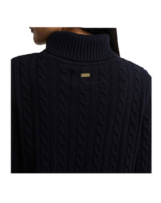 MAGLIONE DONNA A COLLO ALTO CON TRECCE " AMBLESIDE " - BLU LKN1862 NY73 BARBOUR 