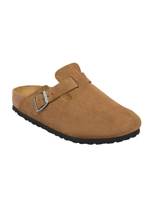 SABOT "BOSTON" IN PELLE SCAMOSCIATA - DARK TEA 1032795 DARK TEA BIRKENSTOCK 