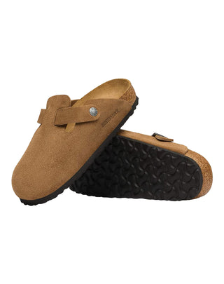 SABOT "BOSTON" IN PELLE SCAMOSCIATA - DARK TEA 1032795 DARK TEA BIRKENSTOCK 