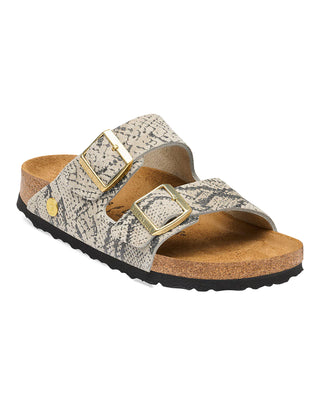 SANDALO " ARIZONA RIVET LOGO " PIANTA STRETTA - SNAKE OYSTER 1033065 SNAKE BIRKENSTOCK 