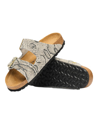 SANDALO " ARIZONA RIVET LOGO " PIANTA STRETTA - SNAKE OYSTER 1033065 SNAKE BIRKENSTOCK 