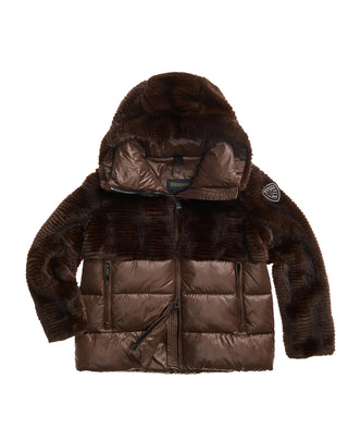 GIACCA DONNA "FANEVIL" CON ECO PELLICCIA - MARRONE BLDC02304 7685 BLAUER 