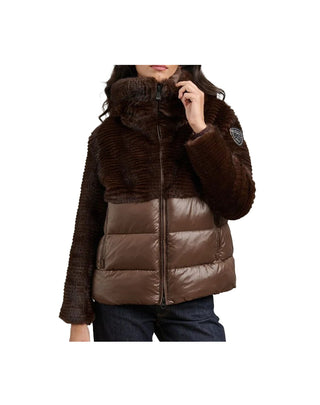 GIACCA DONNA "FANEVIL" CON ECO PELLICCIA - MARRONE BLDC02304 7685 BLAUER 
