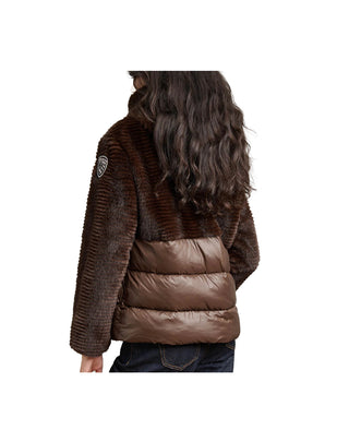 GIACCA DONNA "FANEVIL" CON ECO PELLICCIA - MARRONE BLDC02304 7685 BLAUER 