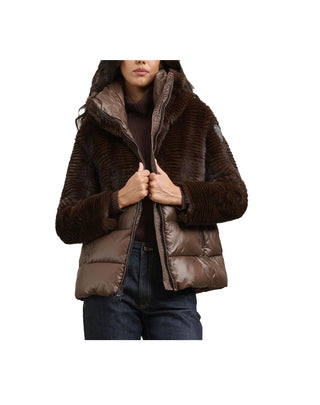 GIACCA DONNA "FANEVIL" CON ECO PELLICCIA - MARRONE BLDC02304 7685 BLAUER 