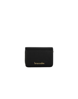 PICCOLO PORTAFOGLIO IN PELLE MARTELLATA - NERO B18706BA100 U BrACCIALINI 