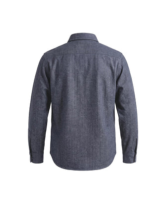 GIACCA CAMICIA UOMO TRAPUNTATA INTERNO - SPIGATO DENIM 210 HBT WOOL PADDED NAVY Chesapeake's 