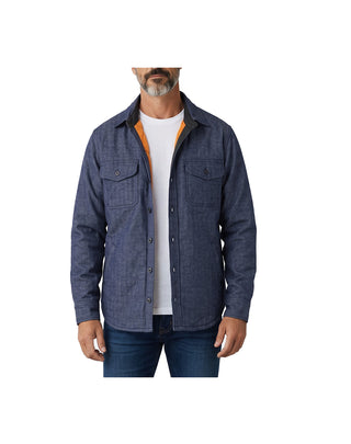 GIACCA CAMICIA UOMO TRAPUNTATA INTERNO - SPIGATO DENIM 210 HBT WOOL PADDED NAVY Chesapeake's 