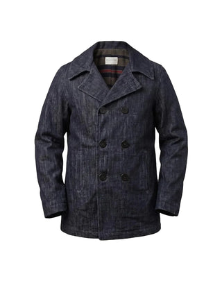 PEACOAT IN DENIM FODERATO CHECK 412 PEACOAT DENIM RINSED Chesapeake's 