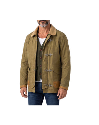 GIACCA UOMO " FIREMAN JUNGLE CLOTH " - KHAKY GREEN 414 BEDFORD JUNGLE CLOTH KAKHY Chesapeake's 