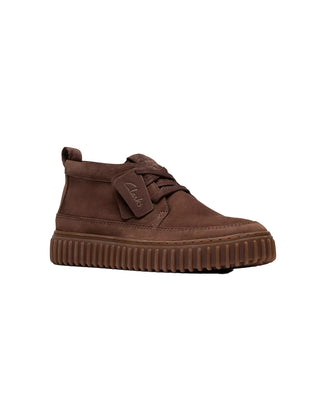 SCARPONCINO IN NABUK " TORHILL LACE HI " - MARRONE SCURO 26184694 DARK BROWN NUBUCK CLARKS 