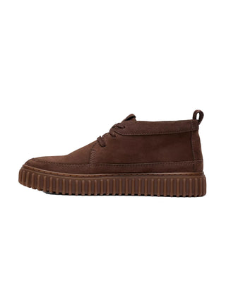 SCARPONCINO IN NABUK " TORHILL LACE HI " - MARRONE SCURO 26184694 DARK BROWN NUBUCK CLARKS 