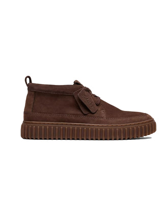 SCARPONCINO IN NABUK " TORHILL LACE HI " - MARRONE SCURO 26184694 DARK BROWN NUBUCK CLARKS 