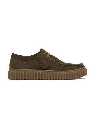 SCARPE " TORHILL LO " IN PELLE SCAMOSCIATA VERDE OLIVA 26187378 OLIVE SUEDE CLARKS 