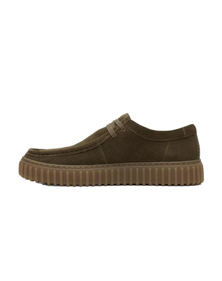 SCARPE " TORHILL LO " IN PELLE SCAMOSCIATA VERDE OLIVA 26187378 OLIVE SUEDE CLARKS 