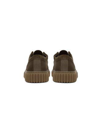 SCARPE " TORHILL LO " IN PELLE SCAMOSCIATA VERDE OLIVA 26187378 OLIVE SUEDE CLARKS 