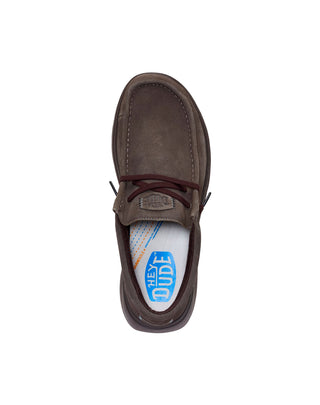 SCARPE UOMO " WALLY  COMF SUEDE " - MAJOR BROWN 41975 2KU HEY DUDE 