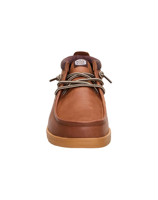 SCARPONCINO IN PELLE " WALLY MID GRIP R " - ROBE BROWN 45161 2LU HEY DUDE 