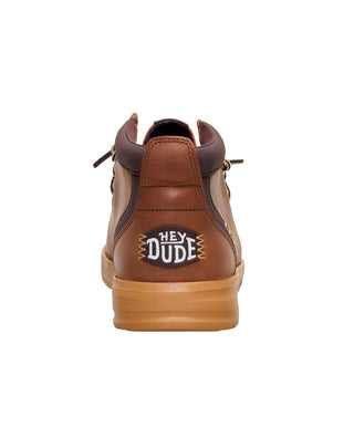 SCARPONCINO IN PELLE " WALLY MID GRIP R " - ROBE BROWN 45161 2LU HEY DUDE 