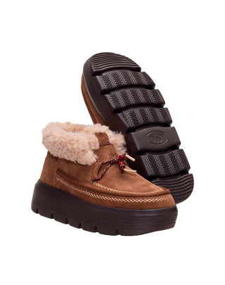 SCARPONCINO DONNA " AUSTIN EDGE LOUNGE SUEDE " - COGNAC 45638 21N HEY DUDE 