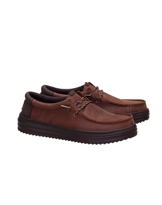 SCARPE UOMO "REV TUMBLED LEATHER " - SHAVED CHOCOLATE 45847 20K HEY DUDE 