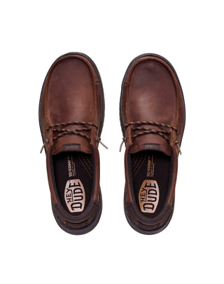 SCARPE UOMO "REV TUMBLED LEATHER " - SHAVED CHOCOLATE 45847 20K HEY DUDE 