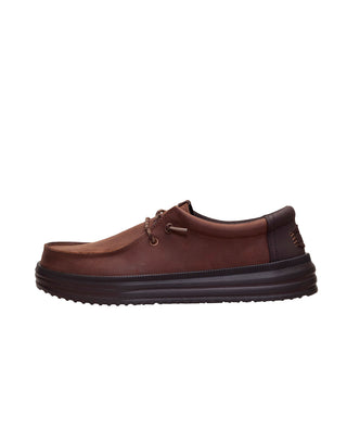 SCARPE UOMO "REV TUMBLED LEATHER " - SHAVED CHOCOLATE 45847 20K HEY DUDE 