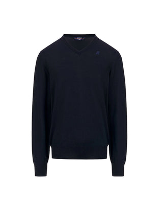 MAGLIONE UOMO " ANTOINE " IN LANA MERINO - BLU K2142DW K89 K-WAY 