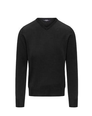 MAGLIONE UOMO " ANTOINE " IN LANA MERINO - NERO K2142DW USY K-WAY 