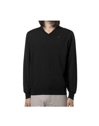 MAGLIONE UOMO " ANTOINE " IN LANA MERINO - NERO K2142DW USY K-WAY 