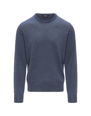MAGLIONE UOMO "SEBASTIEN MERINO" - BLU AVION MELANGE K2142EW KA7 K-WAY 