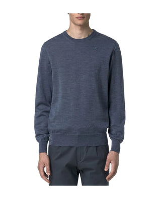 MAGLIONE UOMO "SEBASTIEN MERINO" - BLU AVION MELANGE K2142EW KA7 K-WAY 